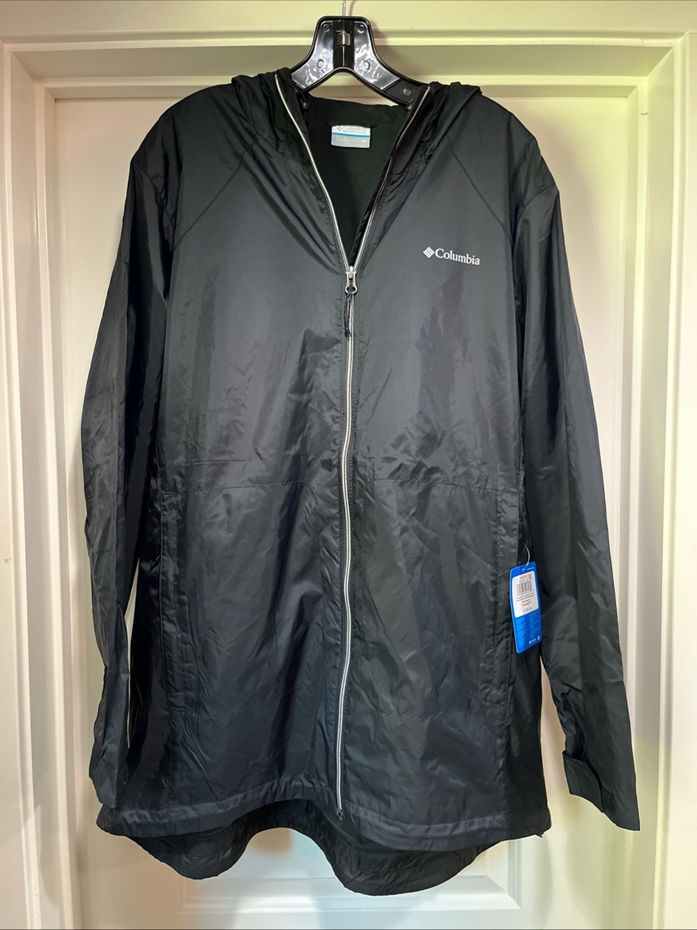 Womens 2X Columbia Switchback II Lined Long Jacket Black Hooded Plus Size New
